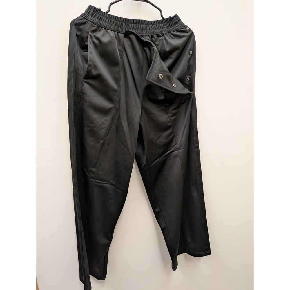KBB by Kamalani Women’s Black Faux Leather Snap Track Pants XS Jogger Style